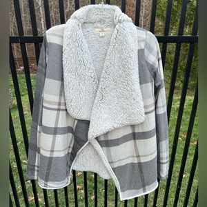 NWOT Thread & Supply Plaid Sherpa Drape Jacket size XS
